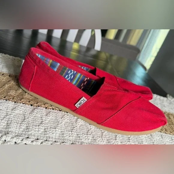 TOMS Women’s Alpargata Red Shoes Size 9 - Picture 1 of 5